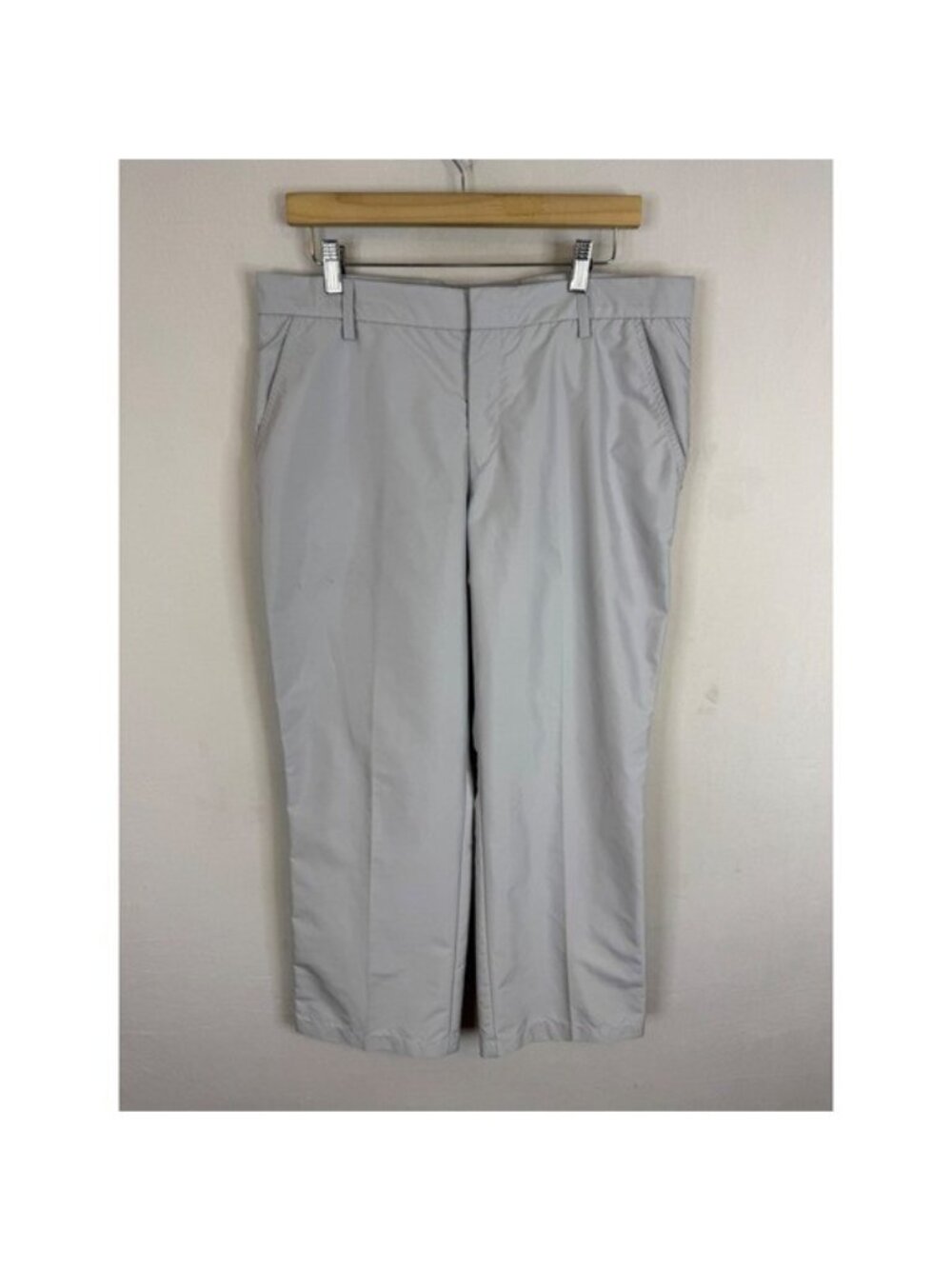 J.Lindeberg Troon Regular Micro Twill Golf Pants Mens 34X30 Light Grey JL Logo